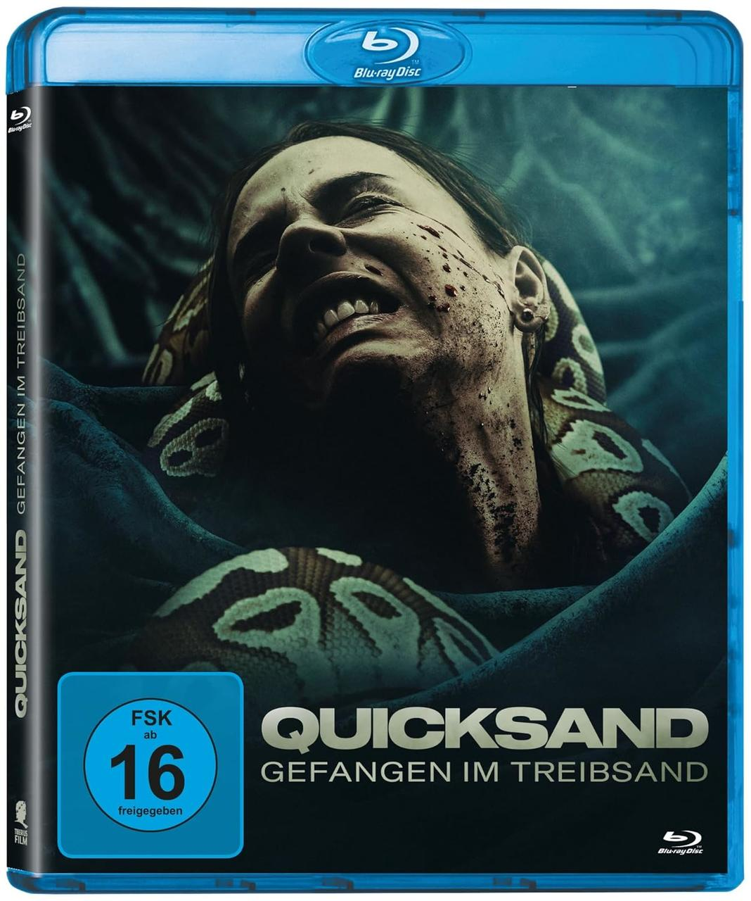 Blu-ray-Disc-Hülle mit Filmbild einer Frau mit Blut und einer Schlange.