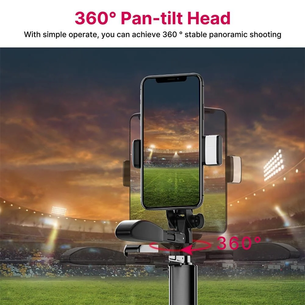 VIJIM MT-53 El Sarsıntı Önleyici Bluetooth Tripod Selfie Çubuğu Siyah