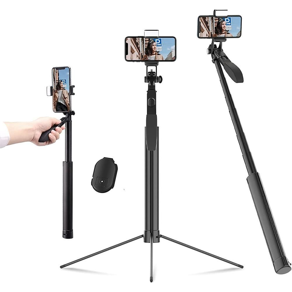 VIJIM MT-53 El Sarsıntı Önleyici Bluetooth Tripod Selfie Çubuğu Siyah