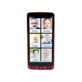 OLYMPIA 2400 mAh, Android cellulare per anziani, Rosso