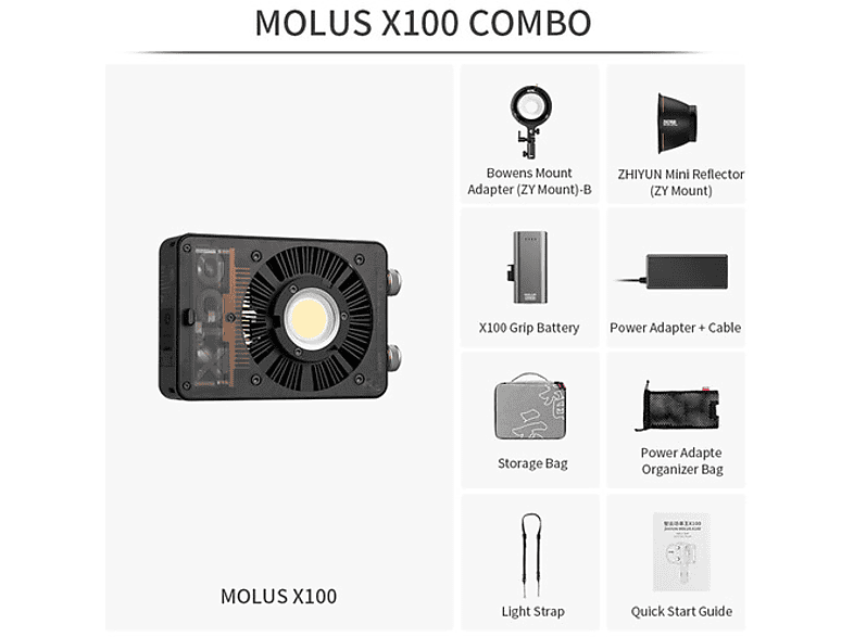 ZHIYUN Molus X100 Combo LED Işık 100 W Siyah_1