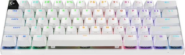 LOGITECH PRO X 60 LIGHTSPEED vezeték nélküli billentyűzet, Tactile kapcsoló, US Angol, fehér (920-011930)