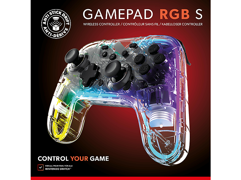 Thumbnail - SNAKEBYTE RGB S - Wireless mit einstellbarer RGB-Beleuchtung und belegbaren Zusatztasten Gaming Controller Transparent f...