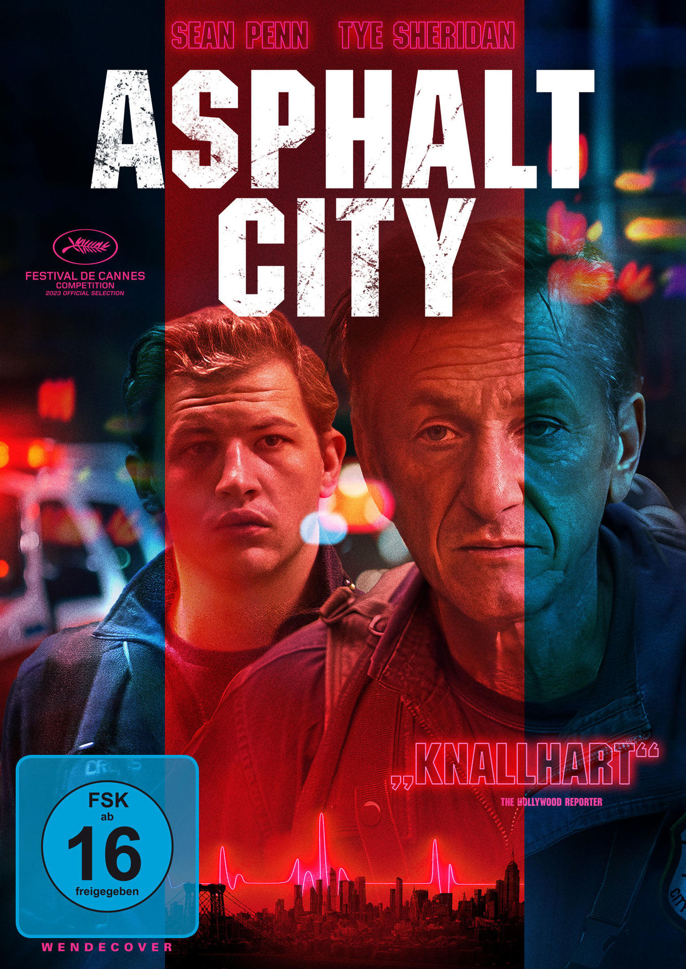 DVD-Cover: Sean Penn und Tye Sheridan. Titel 'Asphalt City' und 'FSK 16'-Logo.