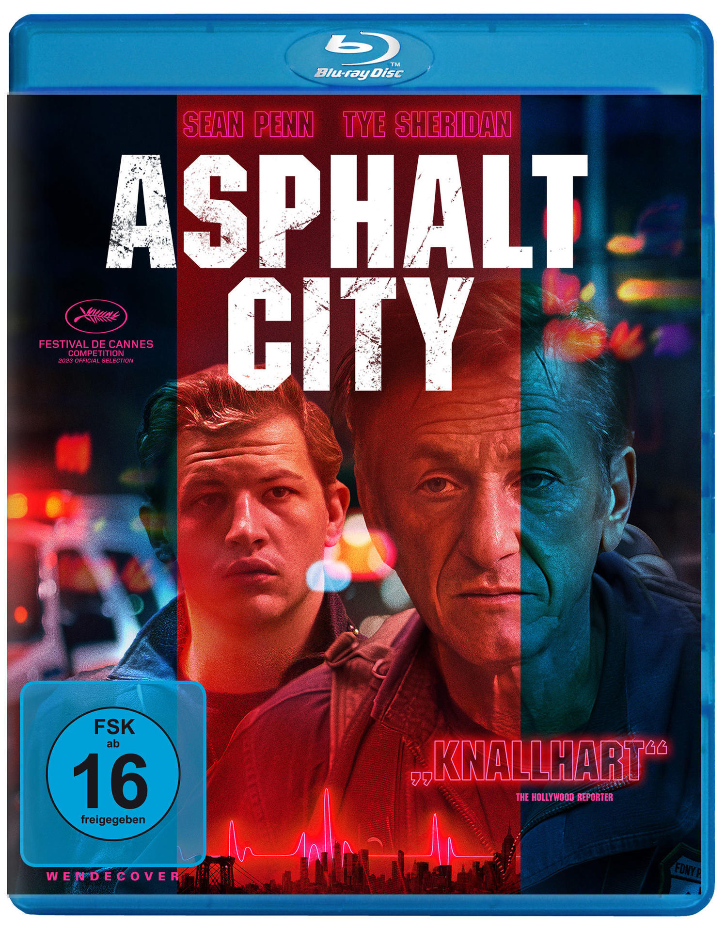 Blu-ray-Hülle mit zwei Männern auf dem Cover. Text: Asphalt City, Sean Penn.