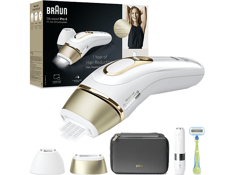 BRAUN PL5146 IPL Silk·Expert Pro 5 2 Başlıklı 400.000 Atımlı Lazer Epilasyon Cihazı Beyaz Gold_0