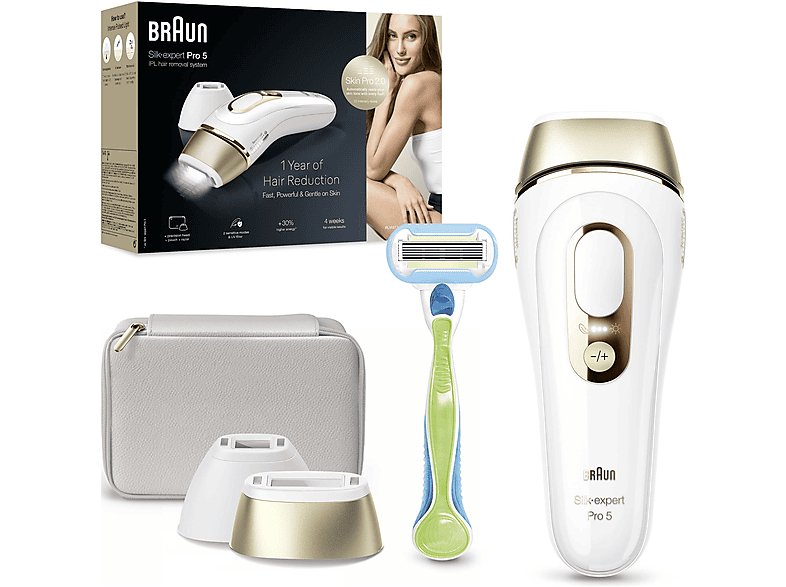 BRAUN PL5152 IPL Silk·Expert Pro 5 2 Başlıklı 400.000 Atımlı Lazer Epilasyon Cihazı Beyaz Gold_1