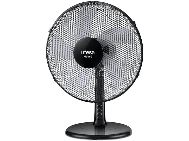 Ventilador de sobremesa - Ufesa Malmö, 50 W, 3 Velocidades, 40 cm Diámetro, Negro