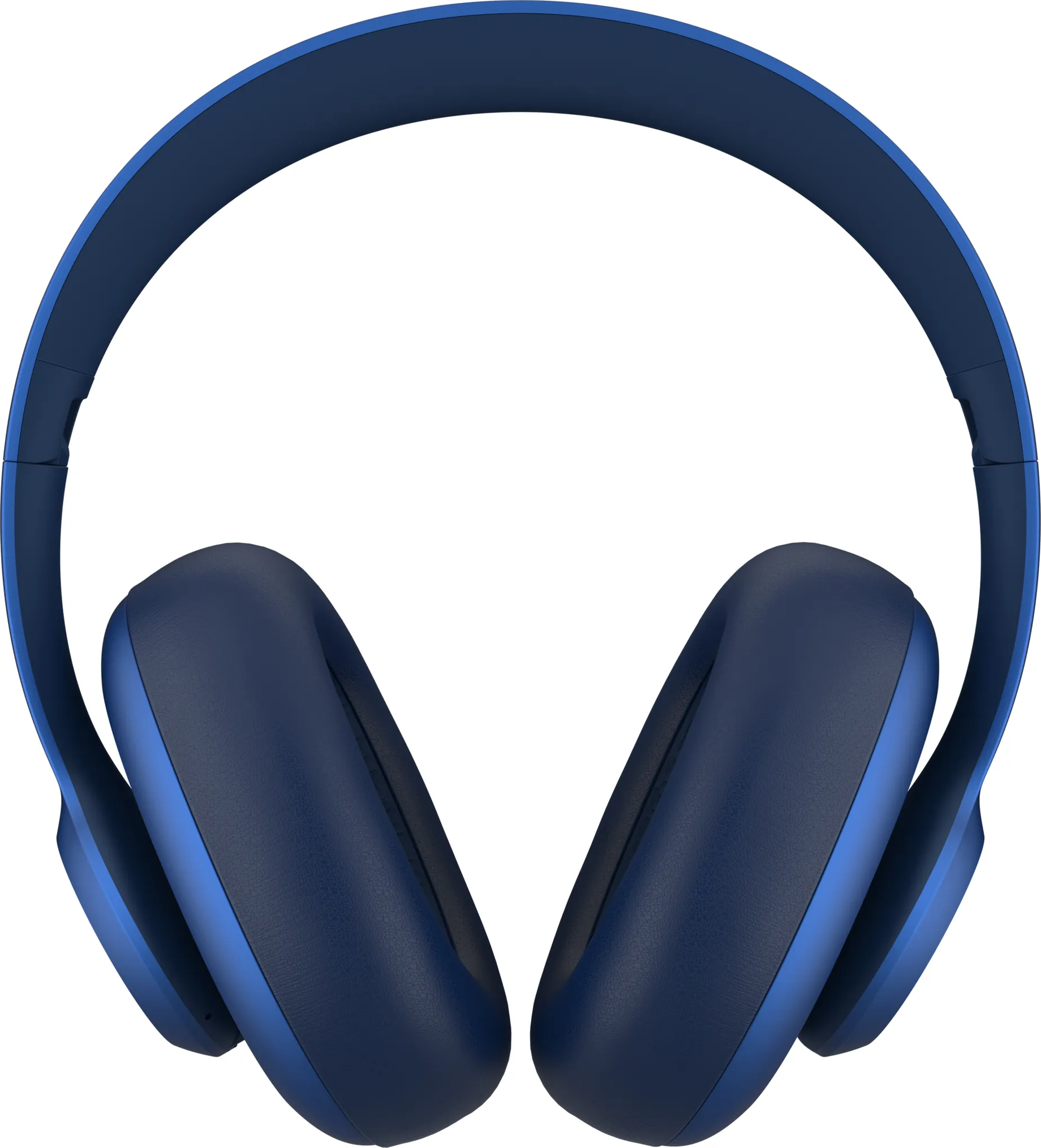 Blaue Kopfhörer mit Kopfbügel und Ohrmuscheln.