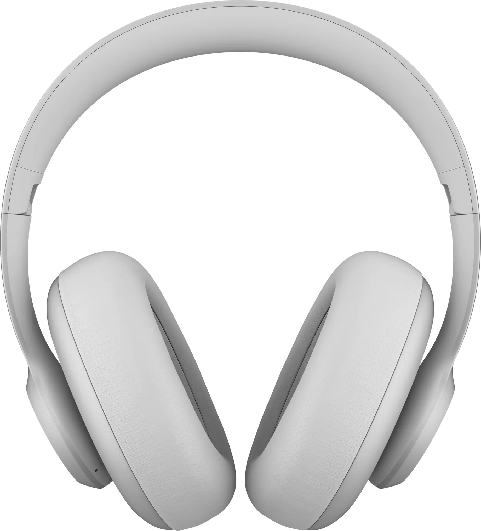 Casque blanc sur fond blanc. Le casque est de type supra-auriculaire.