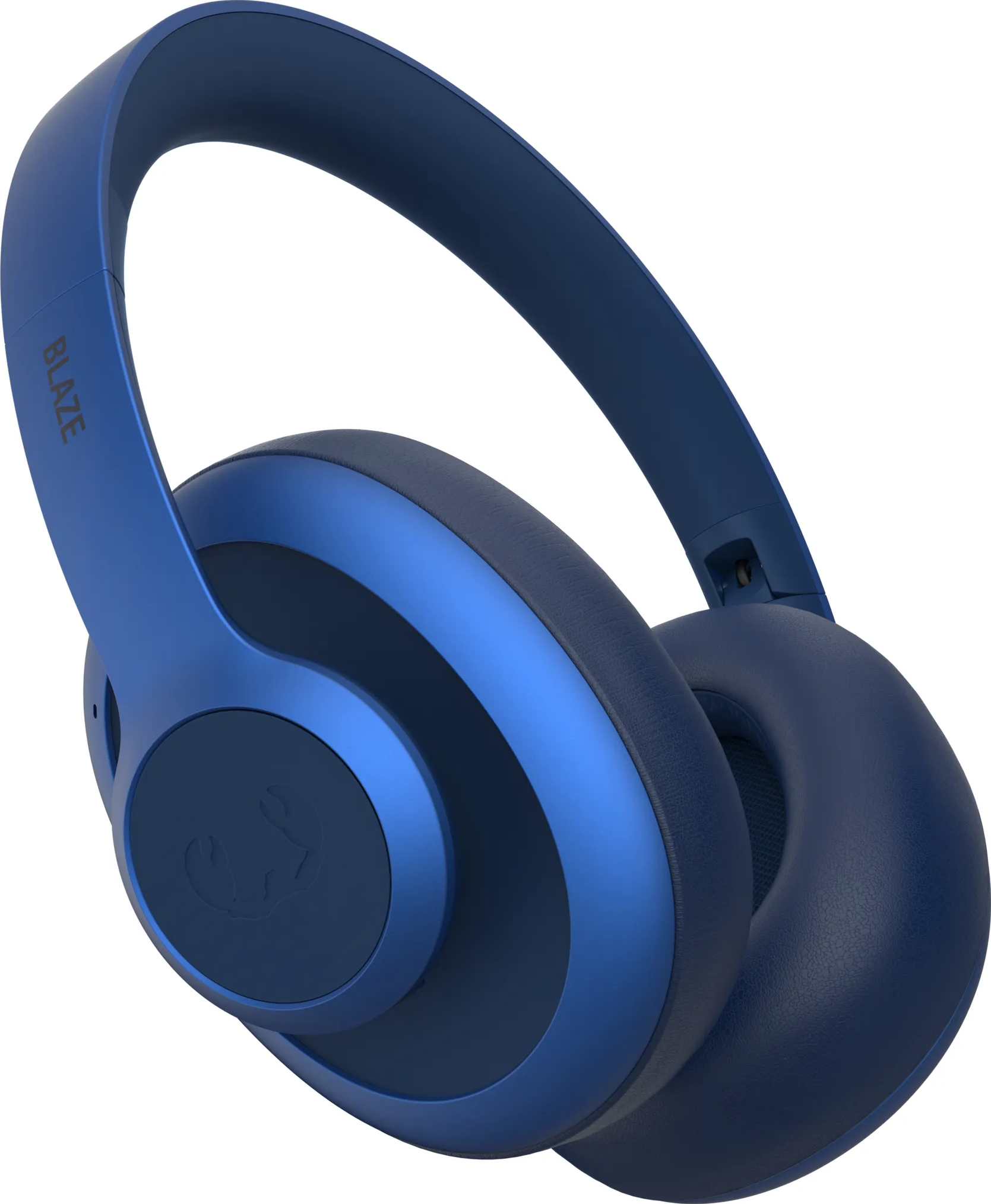 Casque bleu avec le mot BLAZE dessus. Le design est simple et moderne.