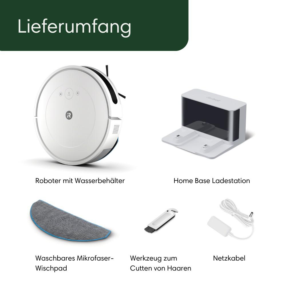 Ein Roboter-Staubsauger und sein Zubehör.
