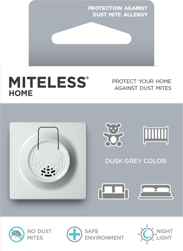 TICKLESS MITELESS HOME Szürke ultrahangos poratkariasztó (MH01GR)