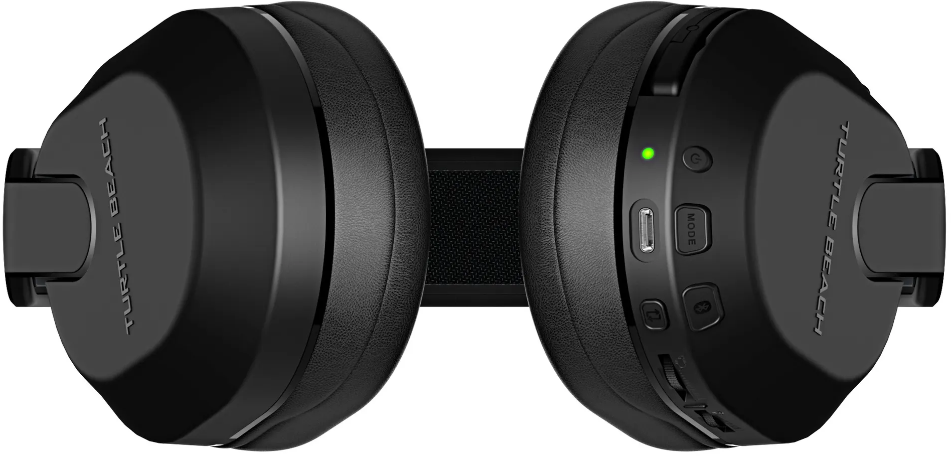 Cuffie Turtle Beach nere. Vista frontale. Il marchio è visibile.