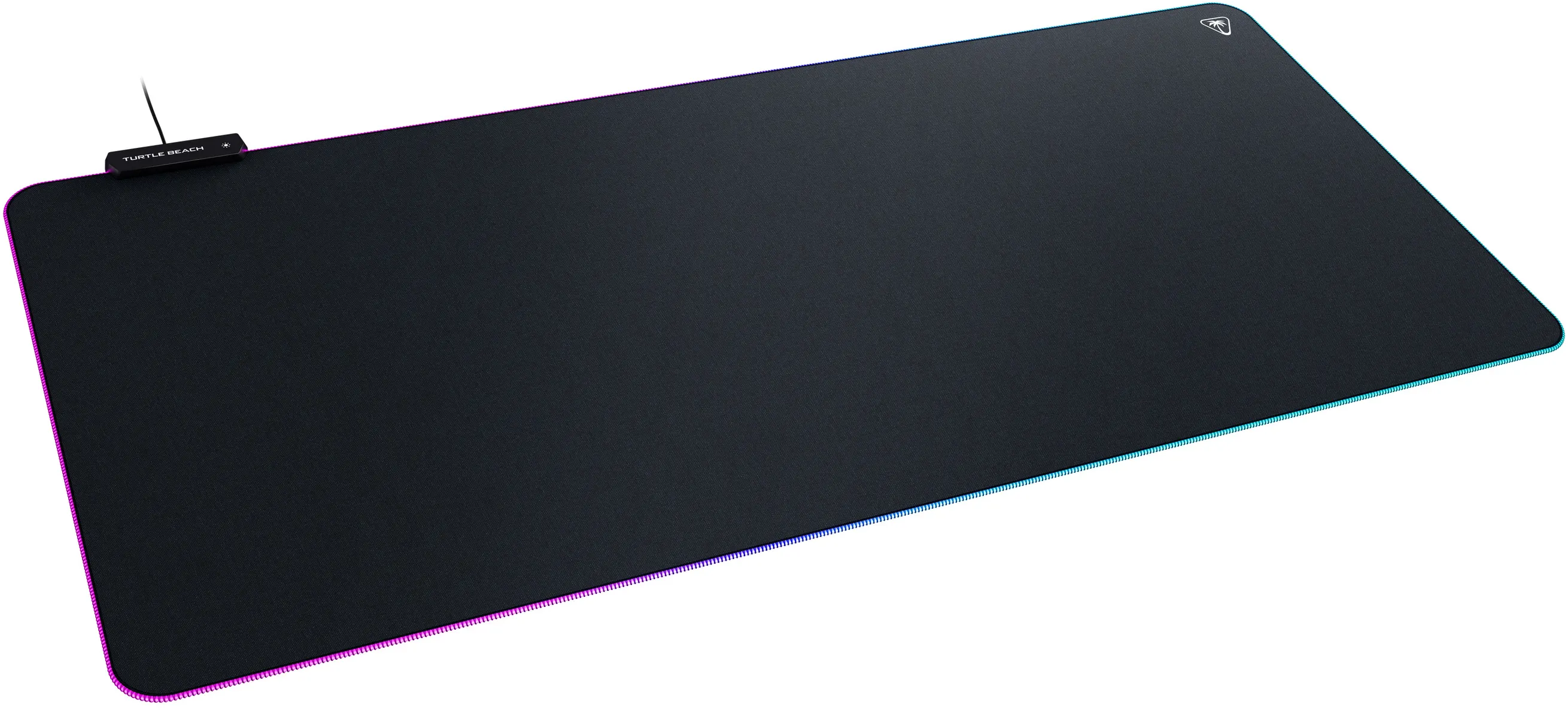 Tapis de souris noir avec bords illuminés. Logo Turtle Beach visible.