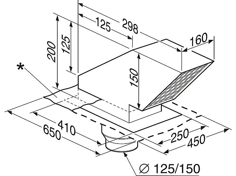 Miele DAH 4970 Sienna, Dunstabzugshaube, Grau (898 mm breit, 381 mm tief) — Foto 3 von 5