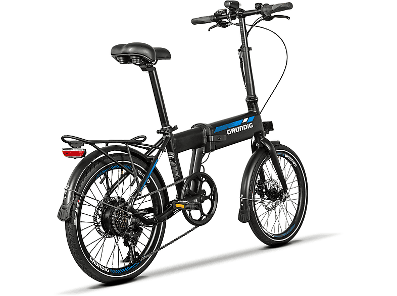 GRUNDIG E-Faltrad 20" Urbanbike (Laufradgröße: 20 Zoll, Rahmenhöhe: 30 cm, Unisex-Rad, 252 Wh, Schwarz)