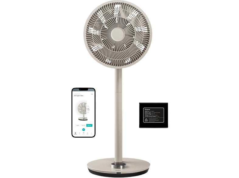 Duux Whisper Flex Smart Ventilator Greige Met Battery Pack (dxcf56)