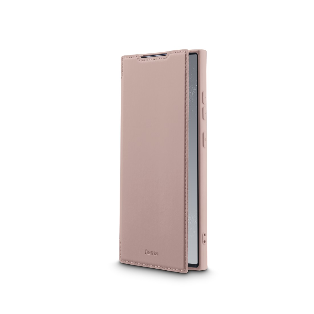 Eine pinke Handyhülle mit einem Telefon darin, geschlossen.
