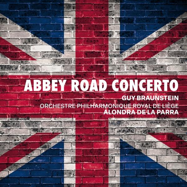 Albumcover mit Union Jack Design und Text: Abbey Road Concerto.