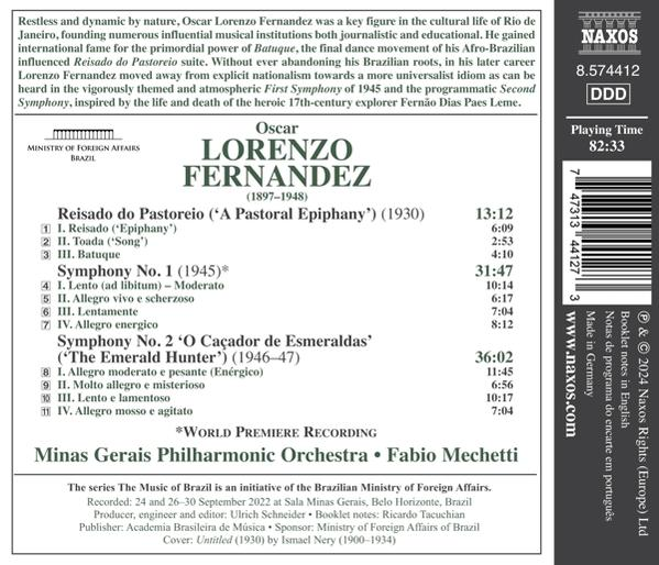 Albumcover mit Text über Oscar Fernandez und Musikdetails.