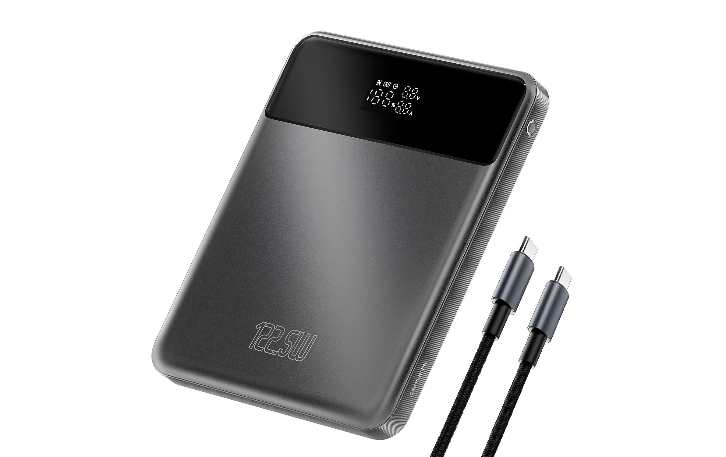 4SMARTS Powerbank, 20000 mAh, USB-A, Eingang, Eingang, USB-A, Grau Powerbank 20000 mAh Grau