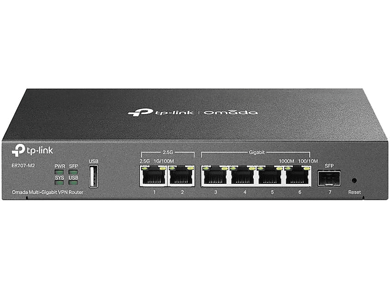 TP-LINK VPN Router - TP-Link, 1 x RJ-45 (WAN), 5 (WAN/LAN), SFP 2500 Mbit/s, Schwarz Router,