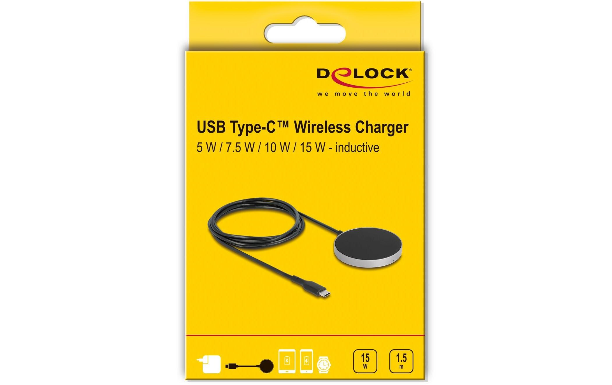 DELOCK 66467 CHARGER PAD BLACK Chargeur sans fil Universal, Noir
