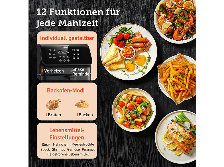 Thumbnail - COSORI Premium II Chef Edition, CAF-P651-KEUR Heißluftfritteuse 1700 Watt Schwarz