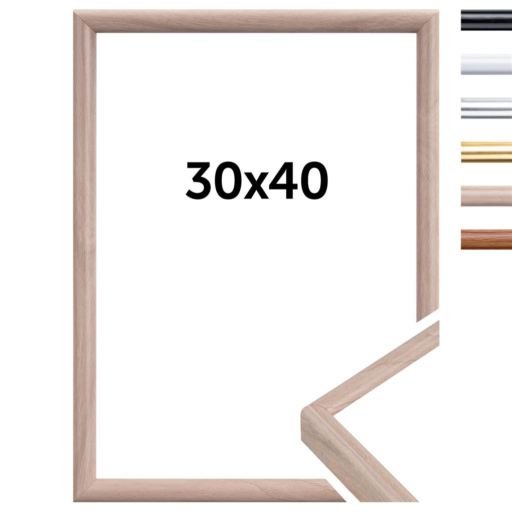 Fa képkeret "30x40" felirattal a közepén és egy színpalettával.