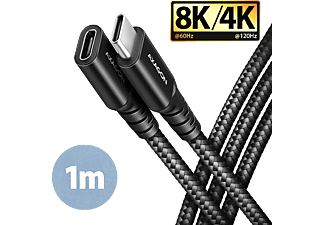 AXAGON USB Type-C 3.2 Gen2 hosszabbító kábel, max 240W 48V, 5A, 1 méter, fekete (BUCM32-CF10AB)