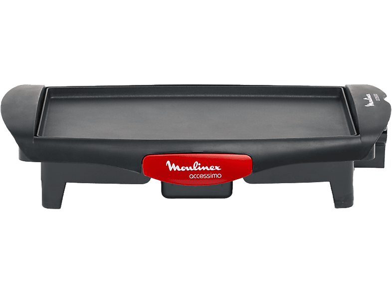 Plancha de asar - Moulinex Accessimo CB560811, 1.800 W, Termostato Multiposición, Recubrimiento Antiadherente, Negro