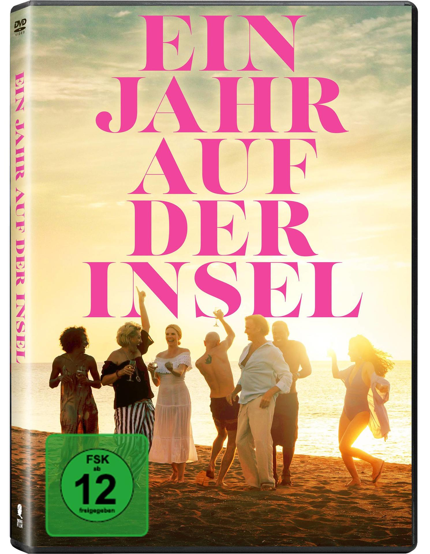 DVD-Cover mit Personen am Strand und Text in Pink.