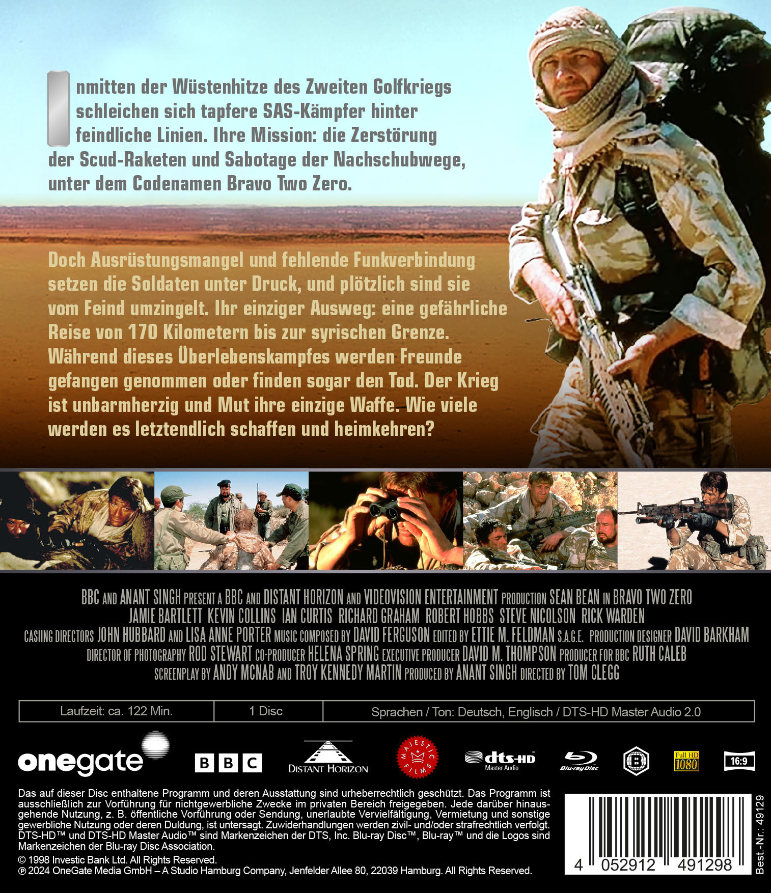 DVD-Cover mit einem Soldaten in der Wüste und Text auf Deutsch. Der Filmtitel ist auf Englisch.