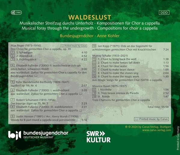 CD-Cover mit Text und Logo von Bundesjugendchor und SWR Kultur.