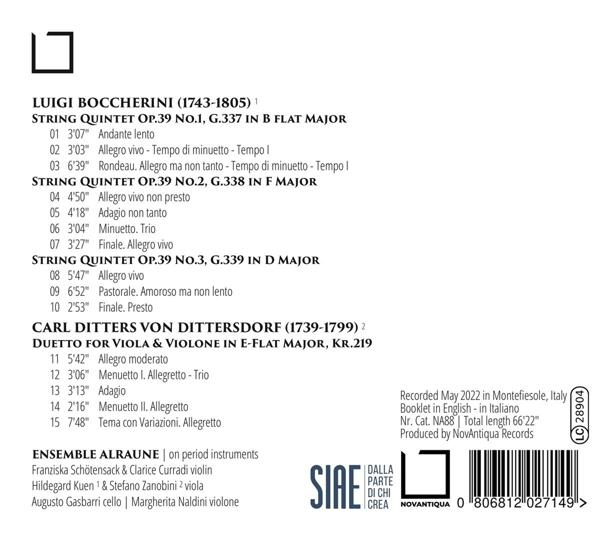 Notenblatt mit einer Liste von Musikstücken und Komponisteninformationen.