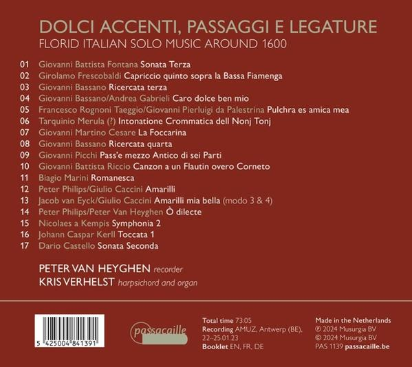 Ein CD-Cover mit Text und einer Liste von Musikstücken, das italienische Solomusik bewirbt.