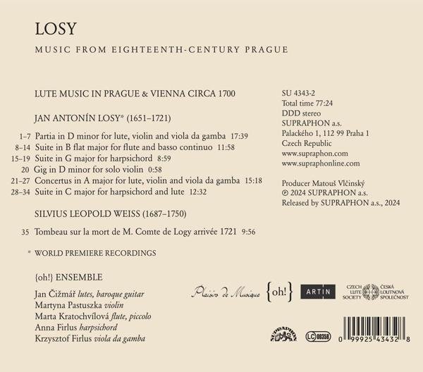 Die Rückseite einer CD mit Text, der musikalische Kompositionen und Credits für eine Aufnahme auflistet.