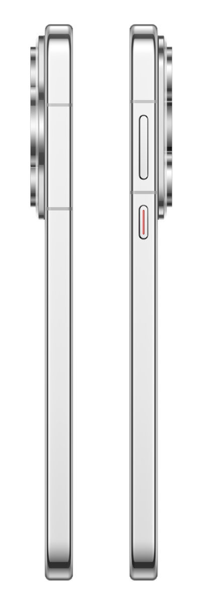 Dwa srebrne telefony obok siebie, widok z profilu.