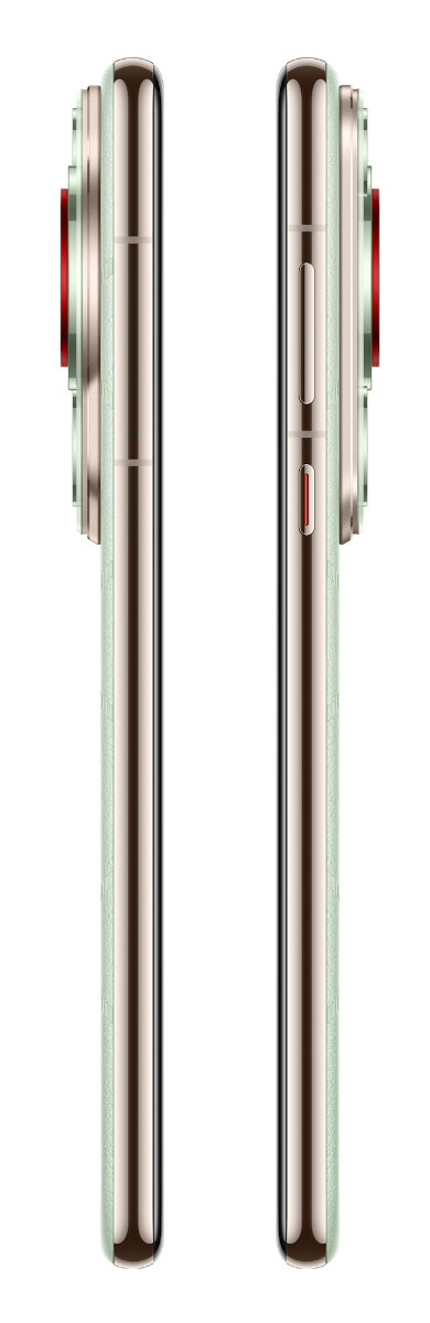 Dwa smartfony obok siebie. Oba są jasnozielone z okrągłymi modułami aparatu.