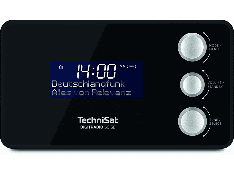 TechniSat TECHNIRADIO 50 – Radiosveglia Compatta Con DAB+, FM, Display LCD E Doppio Allarme, Alimentazione USB, Colore Nero