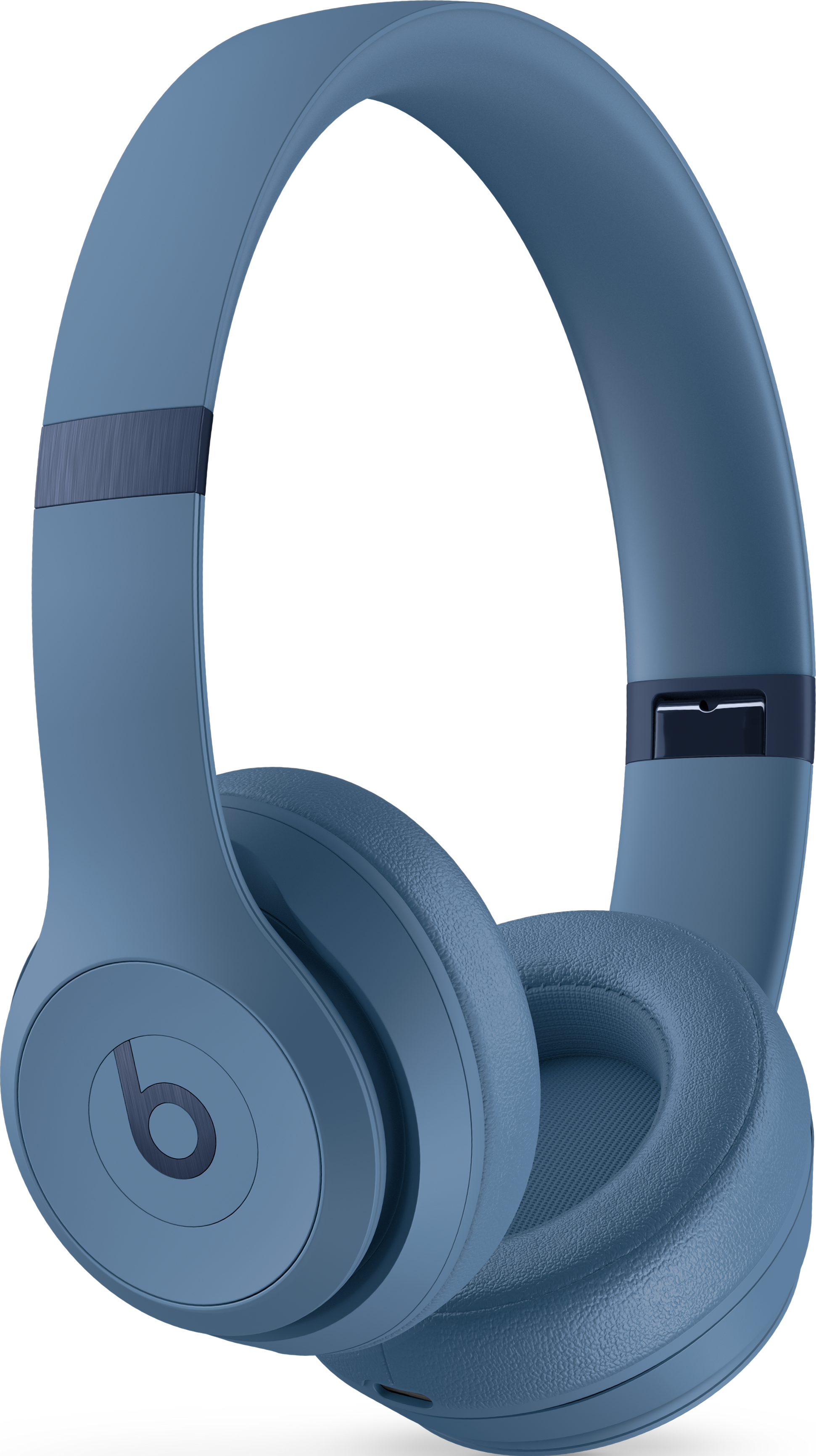 Casque bleu, gros plan, fond noir.