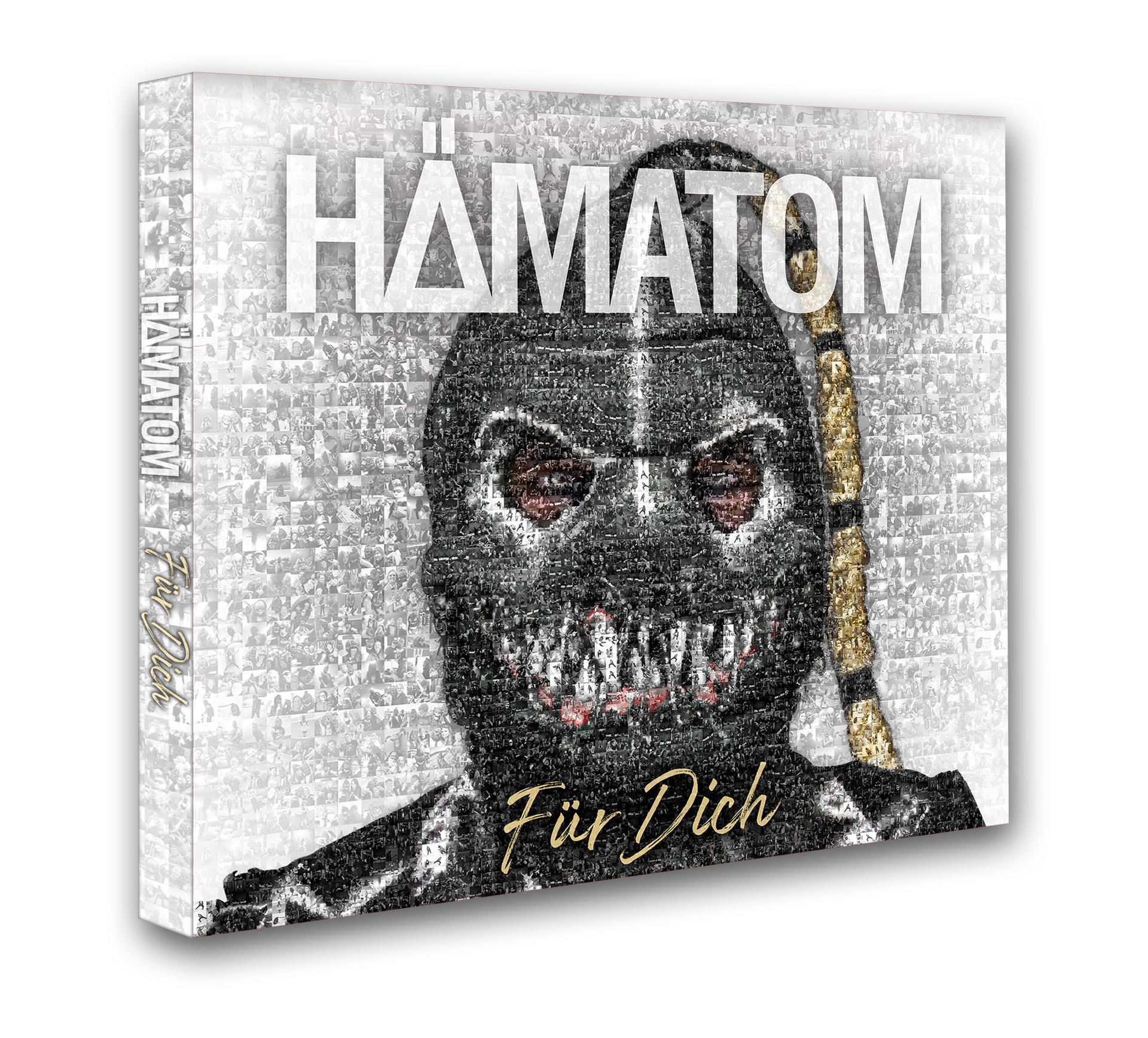Albumcover mit maskiertem Gesicht und dem Wort HAMATOM. Text: 'Für Dich'.