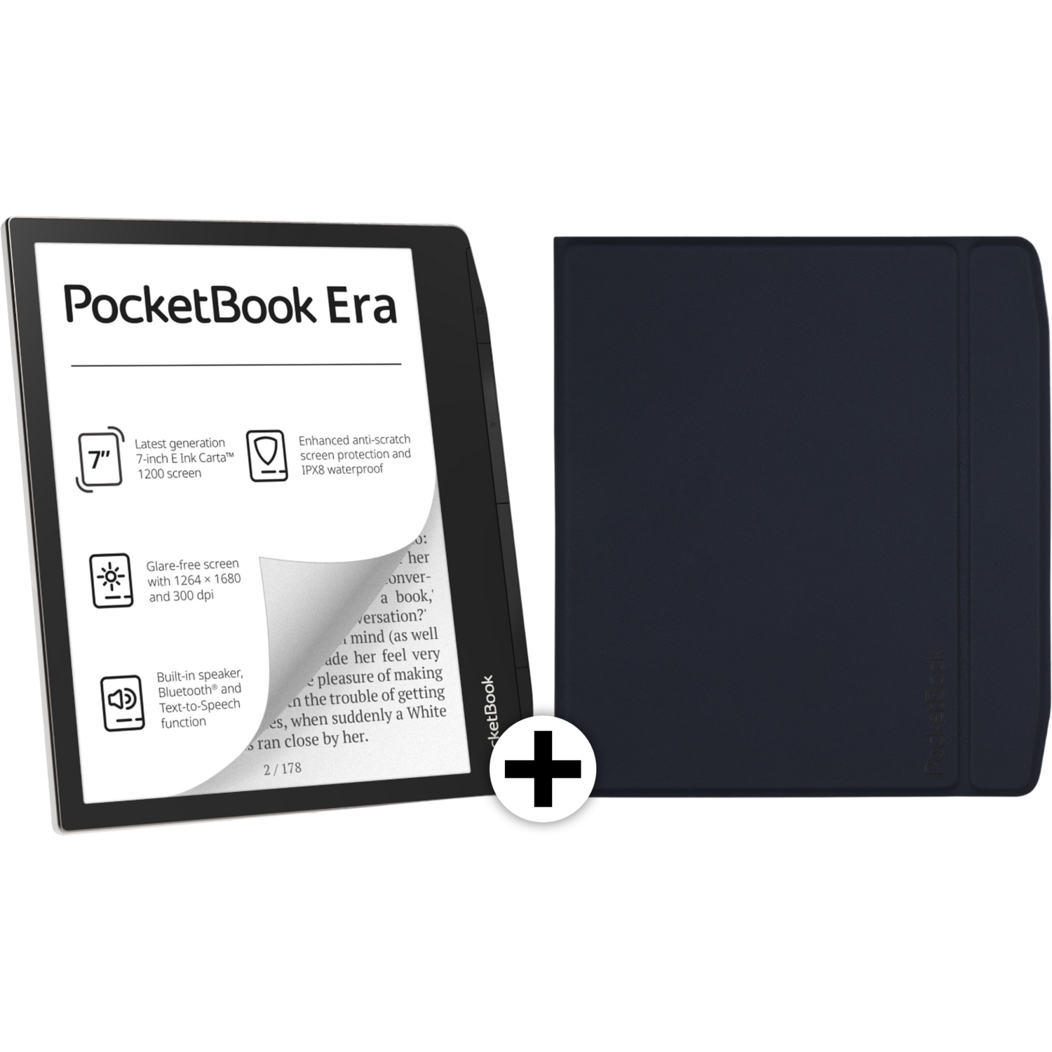Pocketbook Era Zilver - 7 Inch 16 Gb (ongeveer 12.000 E-books) + Charge Cover