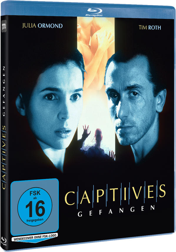 Blu-ray-Hülle. Filmtitel "Captives" und Gesichter von Julia Ormond und Tim Roth.