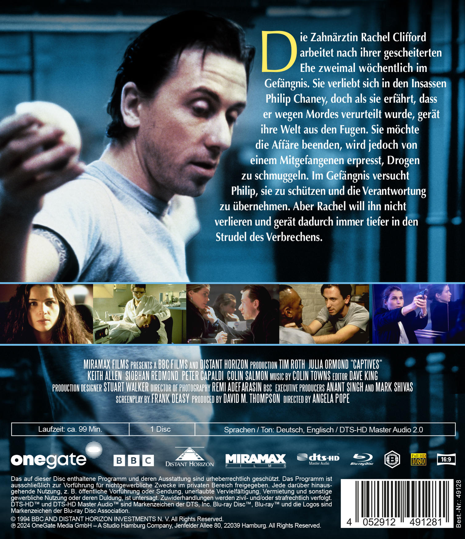 Die Rückseite einer Blu-ray-Hülle mit Text in mehreren Sprachen und einem Filmbild.