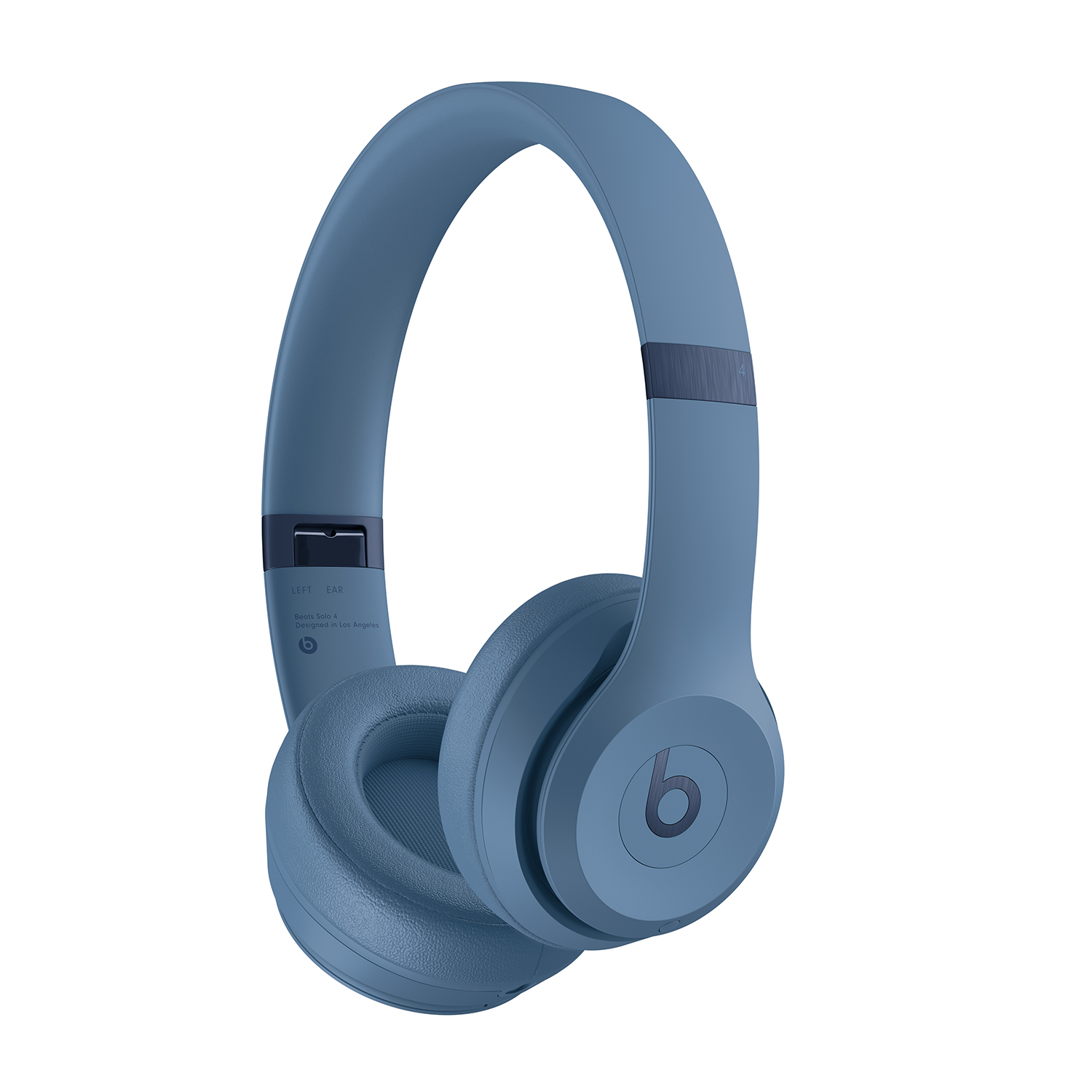 Cuffie Beats blu, isolate su sfondo bianco.
