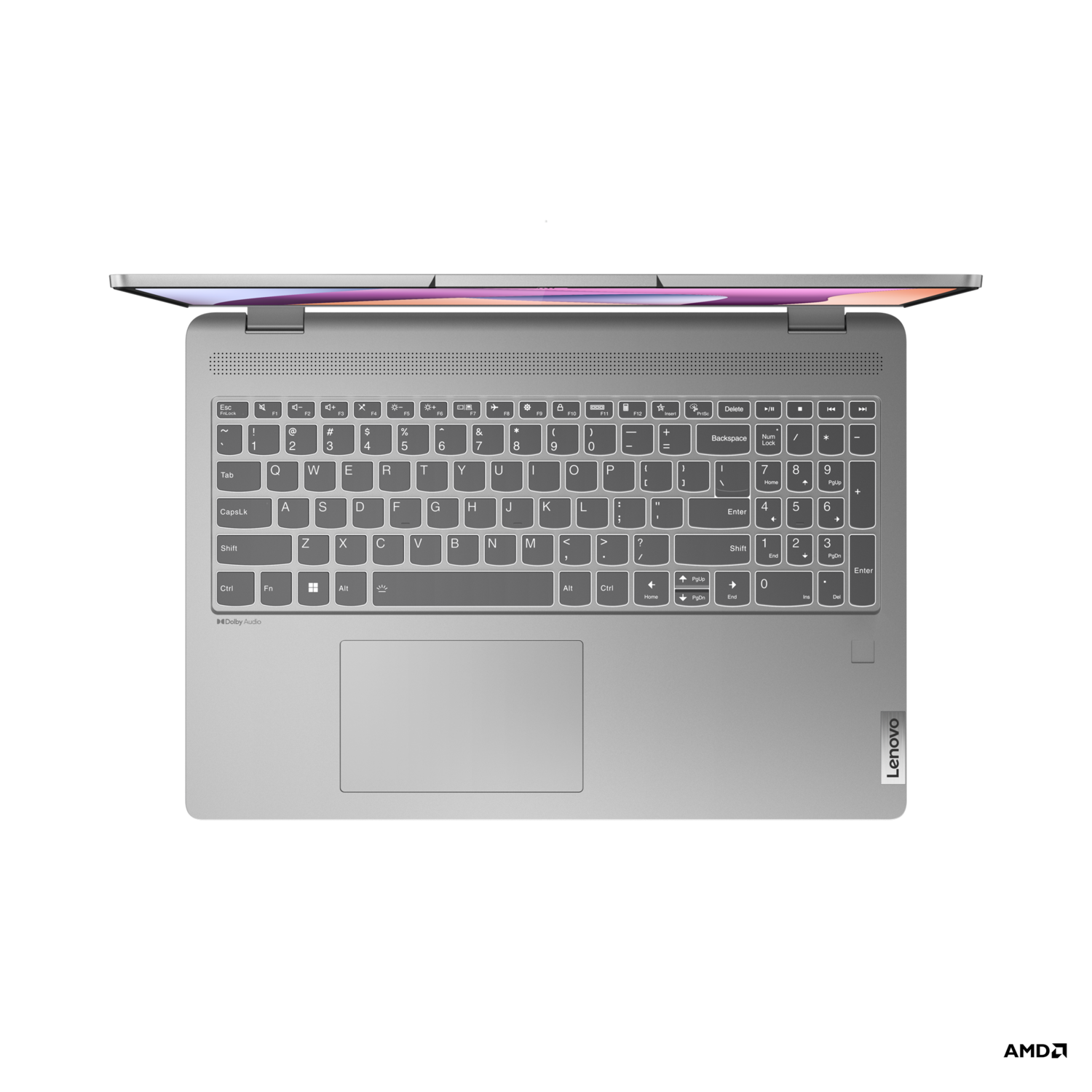 A black gaming keyboard with colorful backlit keys and a wrist rest. The ROG logo is visible.