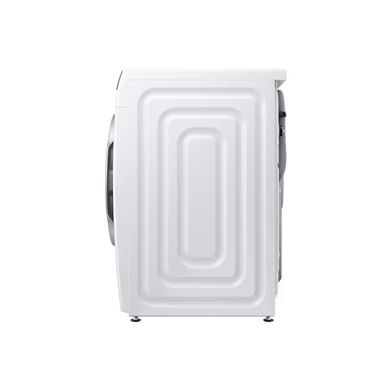 Side view of a white Samsung washing machine.