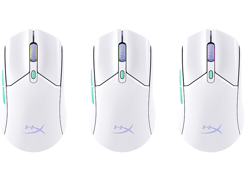 Thumbnail - HYPERX Pulsefire Haste 2 Core Wireless Gaming Maus, Weiß, Grün, Violett